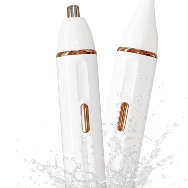 2-in-1 Nose & Eyebrow Hair Trimmer – Painless, USB Rechargeable, Waterproof