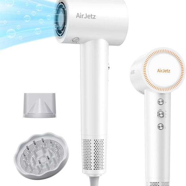 High-Speed Ionic Hair Dryer 160,000 RPM, Lightweight with Diffuser