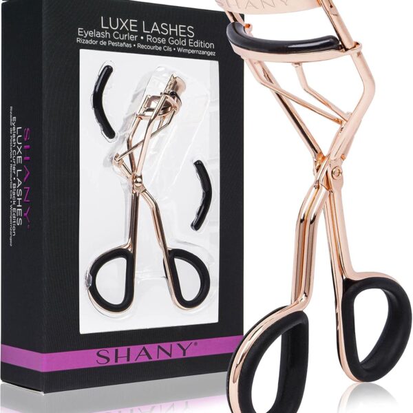 SHANY Luxe Lashes Eyelash Curler, Rose Gold, with Silicone Pads