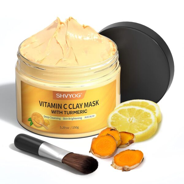 SHVYOG Turmeric Vitamin C Clay Mask, Oil Control & Pore Care 150g