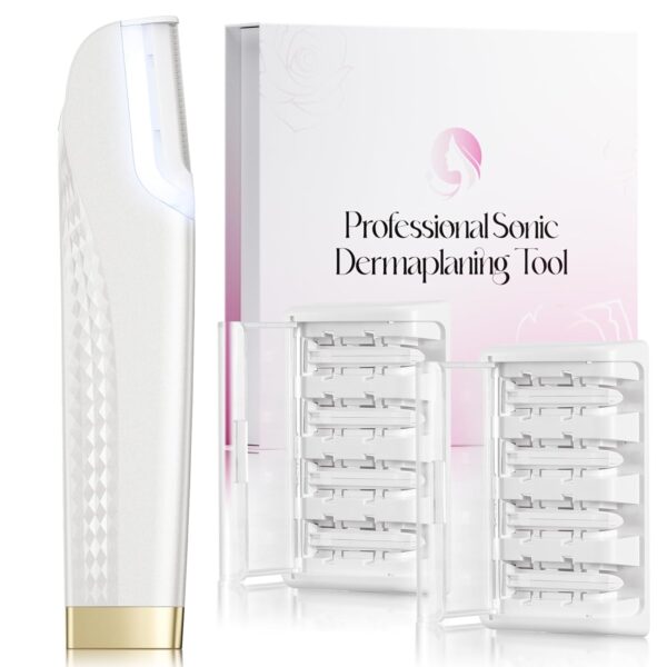 Dermaplane Razor for Women – LED Facial Hair Remover with 3 Settings