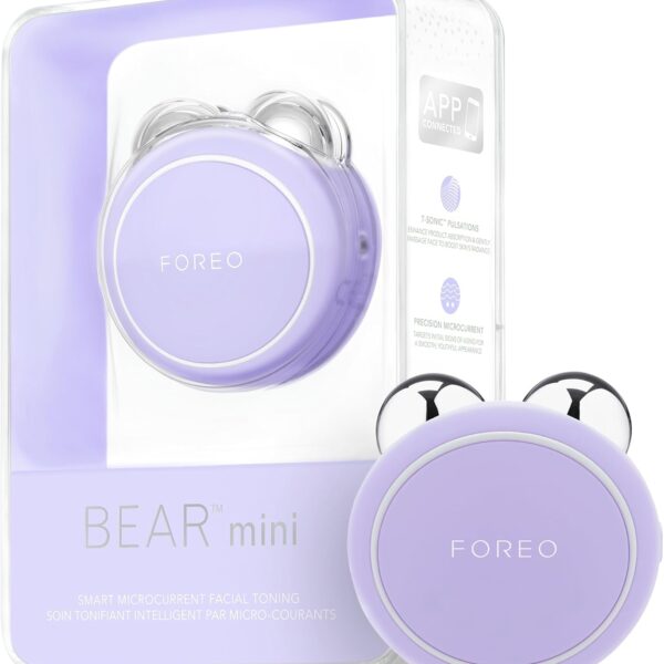 FOREO Bear mini App-Connected Microcurrent Facial Toning Device with 3 Intensities, Lavender