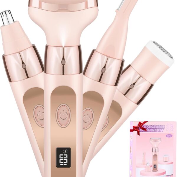 4-in-1 Electric Razor for Women – Rechargeable Bikini & Facial Hair Trimmer