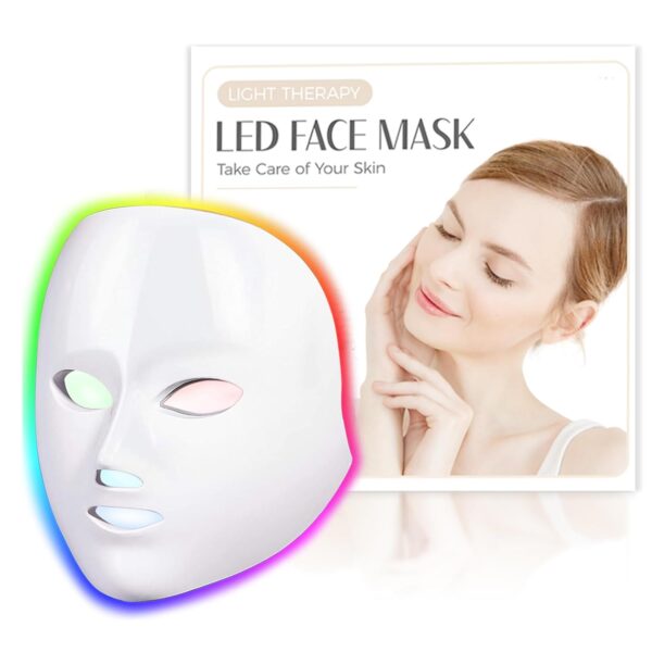 SDKWDH LED Face Mask – 7 Color Red & Infrared Light Therapy Anti-Aging Device