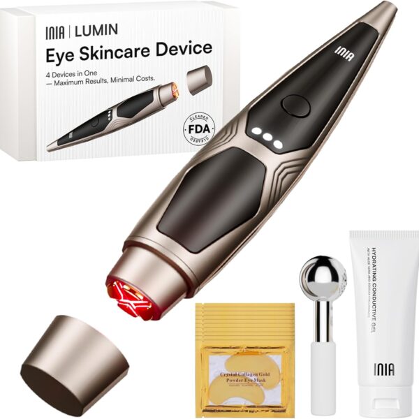 INIA Under-Eye Red Light Therapy Device – 4-in-1 Firming & Massage Tool
