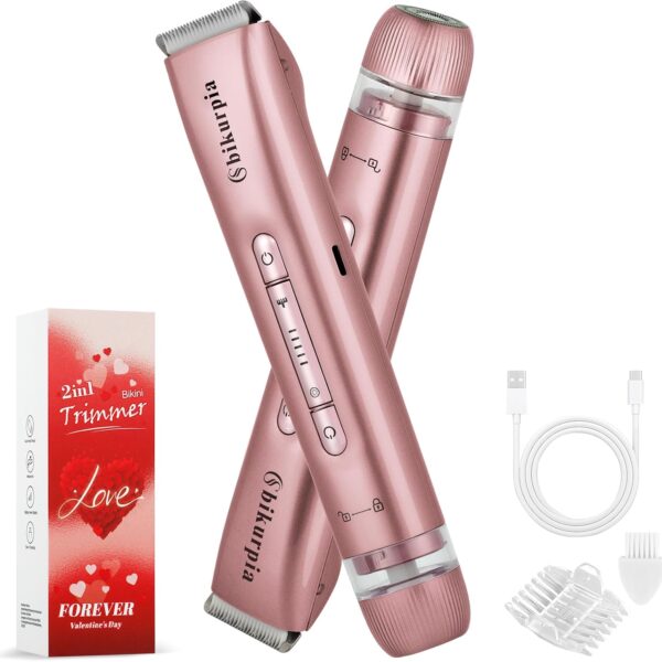 2-in-1 Bikini Trimmer for Women – Ceramic Blade Facial & Body Hair Remover
