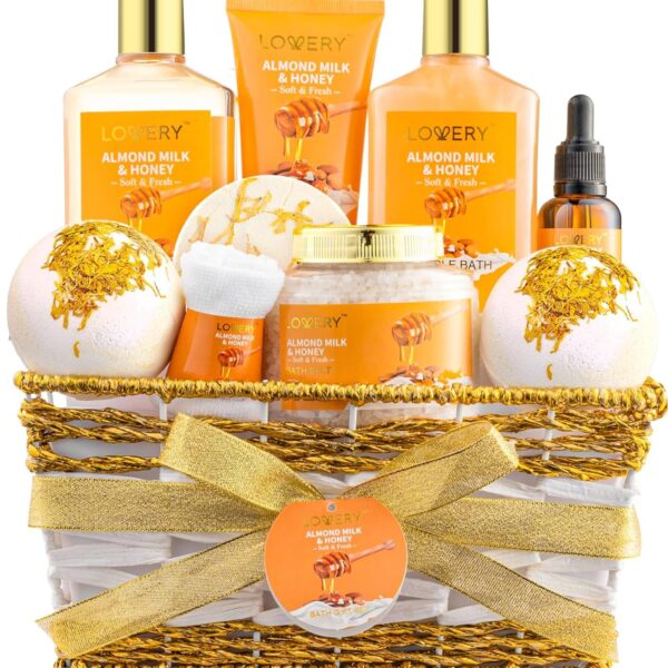Gifts for Women – Almond Milk & Honey Spa Self Care Gift Set (10 Pc)