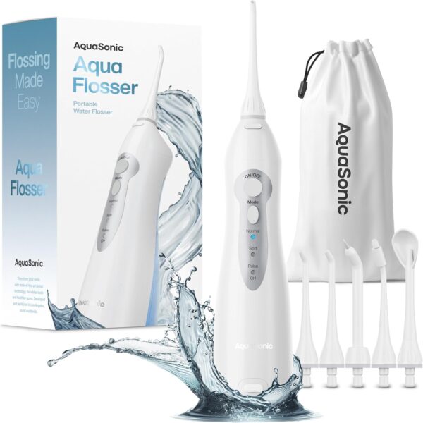 AquaSonic Cordless Water Flosser – Portable Rechargeable Oral Irrigator for Teeth Cleaning